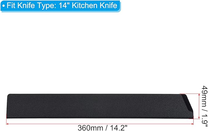 PATIKIL ABS Knife Cover Sleeves for 14" Kitchen Knife, Knives Edge Guard Blade Protector Universal Knife Sheath for Home Kitchen, Black