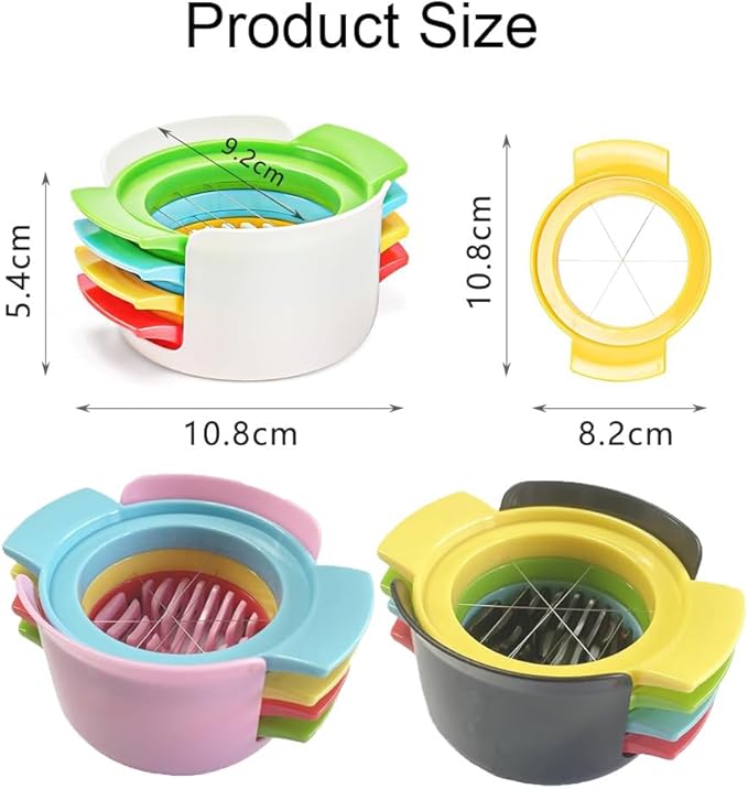 4 in 1 Egg Slicer and Dicer for Hard Boiled Eggs, Strawberries, Soft Fruit, Mushrooms - Stainless Steel Wire Multipurpose Cutter - Pink