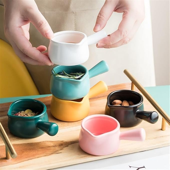 Gravy Boats Small Milk Cup Coffee Utensil With Handle Ceramic Household Sauce Dish Gravy Boat Sauce Jug(Dark green)