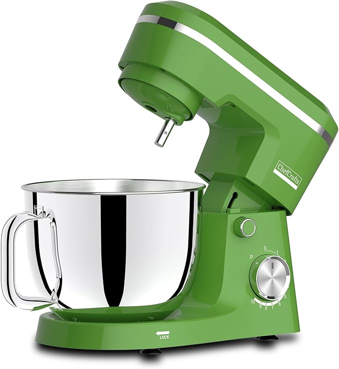 Household Stand Mixer with 6.5 Quart Bowl, Electric Food Mixer 10+p Speeds 660W, Kitchen Tilt-Head Bread Dough and Cake Mixers with Dough Hook, Whisk, Beater, Splash Guard