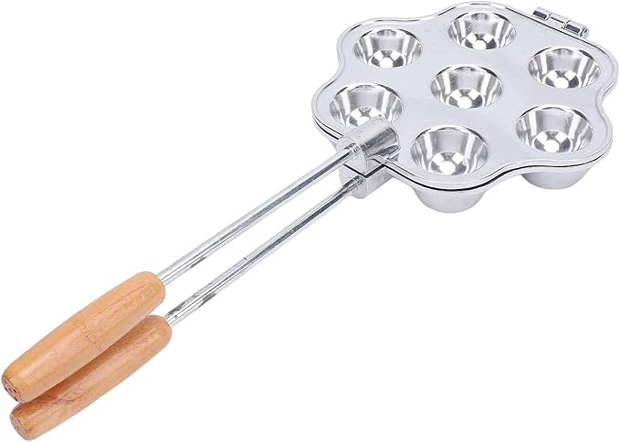 OEBUAFI 7 Holes Egg Tart Pan Aluminum Alloy Baking Tray with Handle for Pudding Muffin and Tartlets
