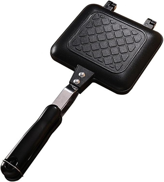 Camping Toastie Maker, Double Side Toasted Sandwich Maker Non-Stick Stovetop Bread Frying Pan with Heat-Resistant Handles for Home Outdoor Camping Sandwich