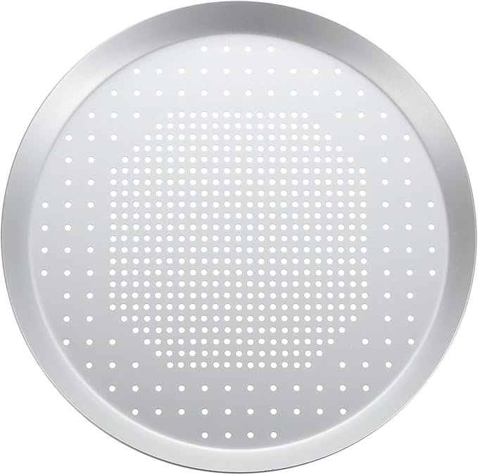 uxcell Pizza Screen, 10" Restaurant-Grade Aluminum Pizza Baking Screen with Holes Seamless for Pizza Party Kitchen Restaurant Cooking, Silver Tone
