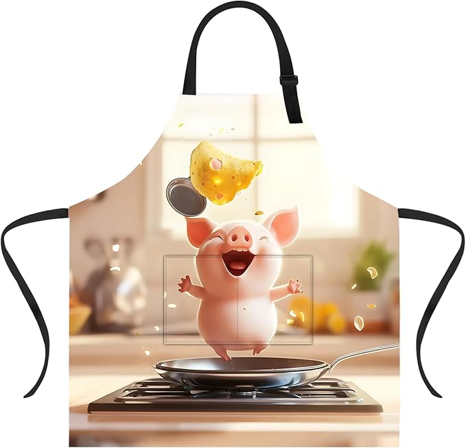 Funny Cat Apron with 2 Pockets Waterproof for Men Women Kitchen Garden Decor