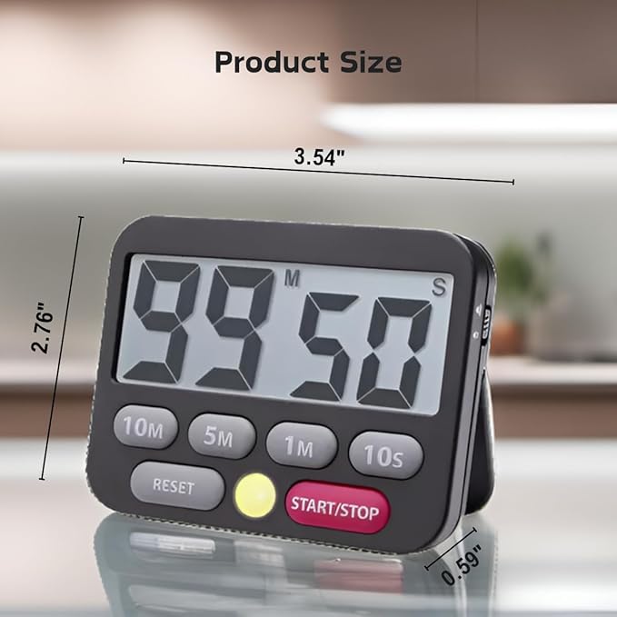 Searon Digital Kitchen Timer, Magnetic, LED Alert, Kickstand for Cooking Classroom Homework Fitness