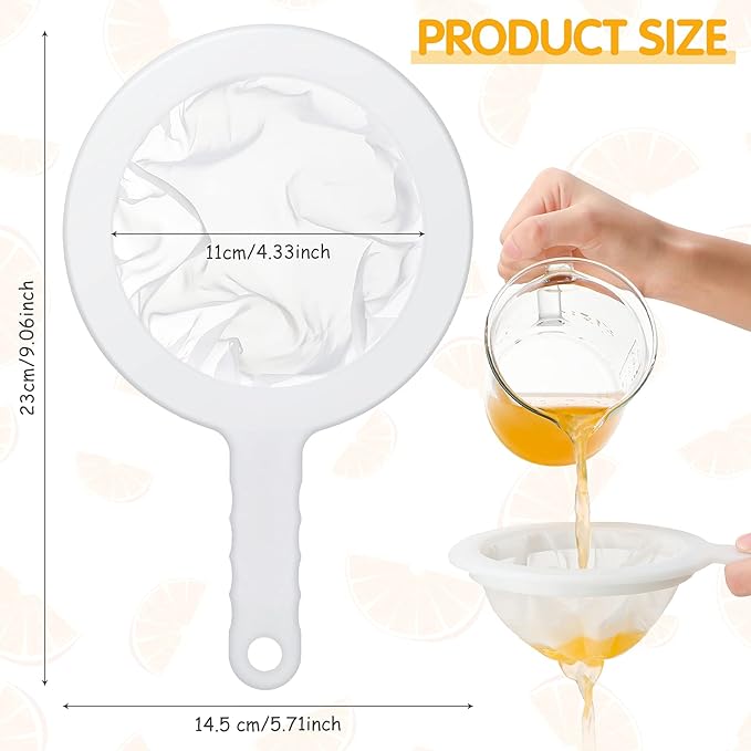 Zopeal 2 Pcs 9" Ultra Fine Mesh Strainer for Kefir Grains Plastic Juice Strainer Food Colander Greek Yogurt Sieve Large Capacity Filter for Kombucha Cold Brew Coffee Shrimp Separation(80/300 Mesh)