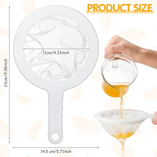 Zopeal 2 Pcs 9" Ultra Fine Mesh Strainer for Kefir Grains Plastic Juice Strainer Food Colander Greek Yogurt Sieve Large Capacity Filter for Kombucha Cold Brew Coffee Shrimp Separation(300/400 Mesh)