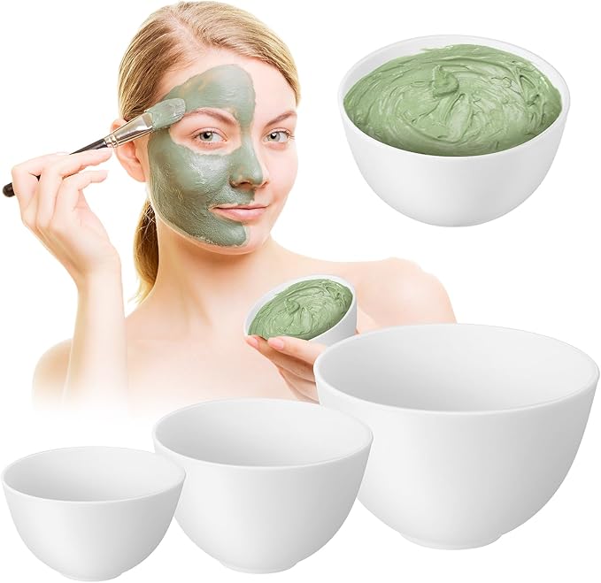 Facial Mask Silicone Bowl, 3 Size Silicone Mixing Bowls for Facials - Facial Bowls Esthetician for Home & Salon- Clay & Mud Mask Bowl Beauty Skincare Tool, 3.23in/3.94in/5.23in