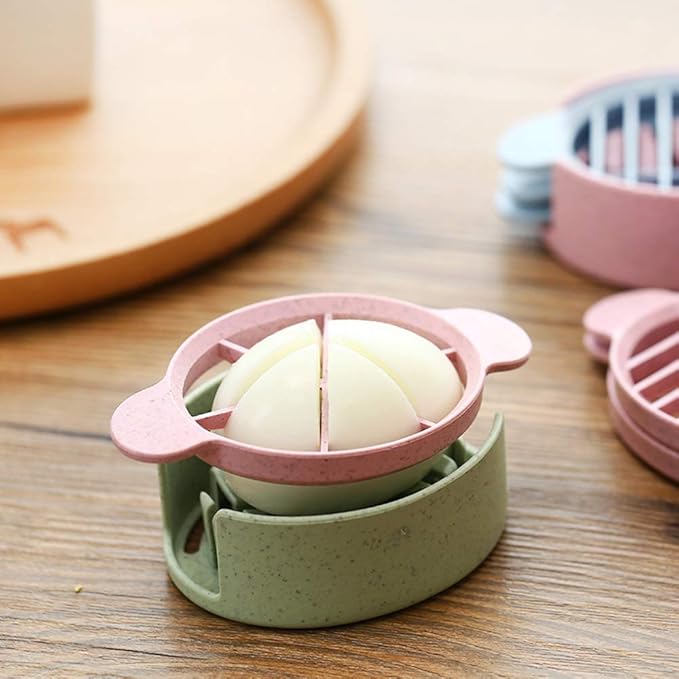 Egg Slicer Set with 3 Cutters Cut Boiled Eggs Into Thin Slices Easy Manual Egg Slicing - No Power No Noise - Great for Sandwiches with Slicer Stand Green