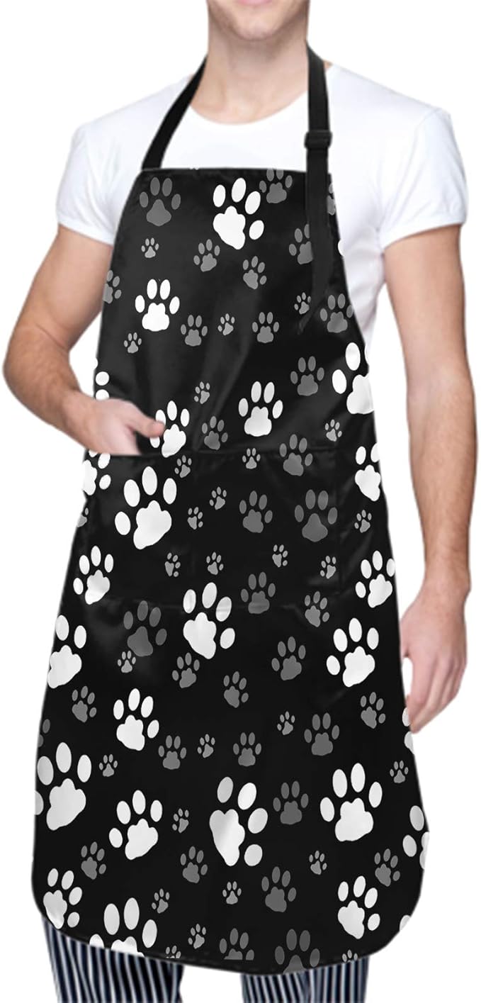 Apron with Pockets Aprons for Women Men Kitchen Chef Apron for Cooking Gardening Server Waitress Painting
