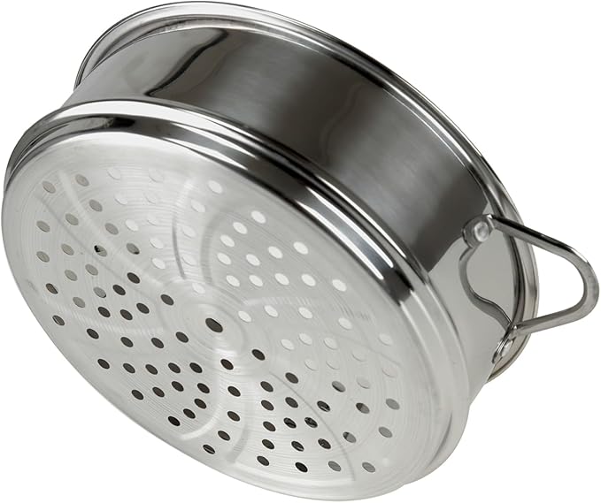 BinaryABC Stainless Steel Dumpling Steamer Basket for Pot,22cm Steamer Insert for Food Veggie Rice Noodle Roll (8.66INCH)