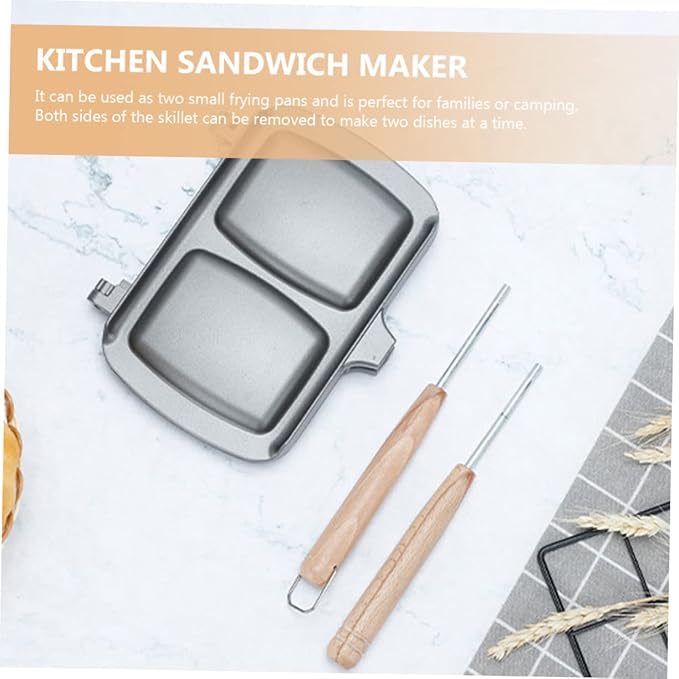 GLEAVI Double Sided Non Stick Sandwich Maker Pan Versatile Breakfast Tool for Stovetop Cooking for Sandwiches Waffles Eggs and More Easy to Use Household Breakfast Machine