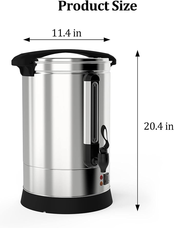 Coffee Urn 100 Cup, Stainless Steel Commercial Coffee Maker 14 L/3.7 gal Electric Hot Beverage Dispenser Large Hot Water Dispenser Coffee Dispenser Hot Water Urn For Business, Catering, Party