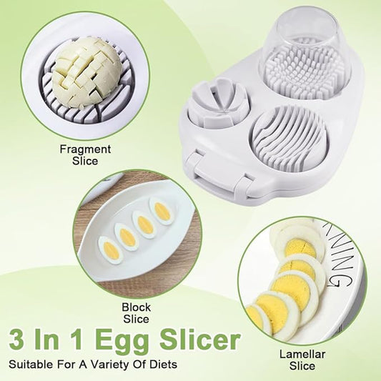 3 In 1 Egg Slicer For Hard Boiled Eggs, Strawberry Slicer Grape Cutter, 2026 New Stainless Steel Dicer Egg Slicer Dishwasher Safe, Fruit Cutter For Egg Strawberry Mushroom
