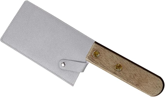 PATIKIL PU Leather Knife Meat Cleaver Sheath, Waterproof Chef Knife Guards Wide Knife Protector Cleaver Cover for Home Kitchen, Silver