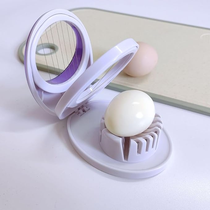 Egg Slicer for Hard Boiled Eggs,Easy to Cut Egg into Slices, Wedge and Dices, Sturdy ABS Body with Stainless Steel Wires,Non-slip Feet,Dishwasher Safe, BPA Free (Blue)