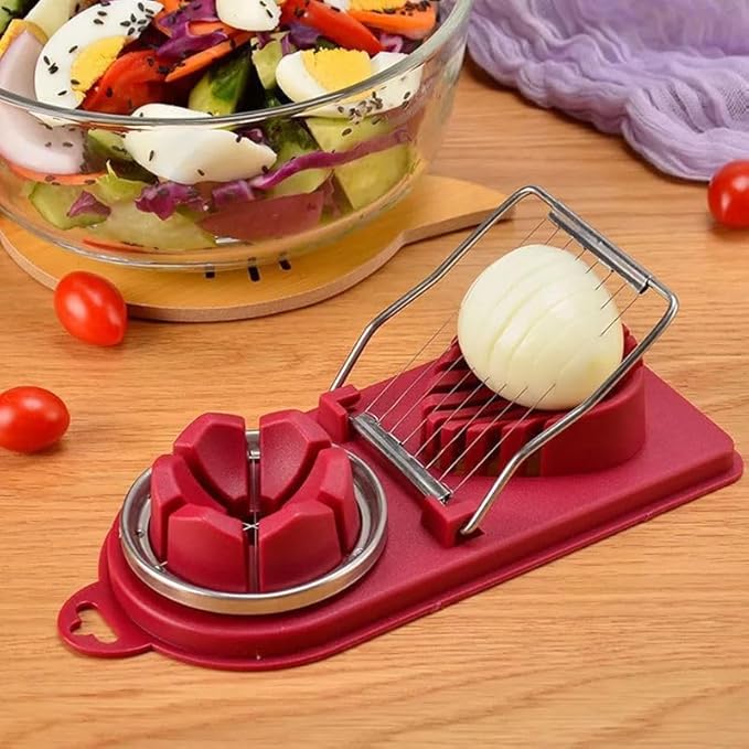 Egg Slicer for Hard Boiled Eggs heavy Duty, Slicers for Fruits and Vegetables, Egg Peeler, Egg Cutter, Boiled Egg Peeler, 2 Slice Modes, Egg Chopper