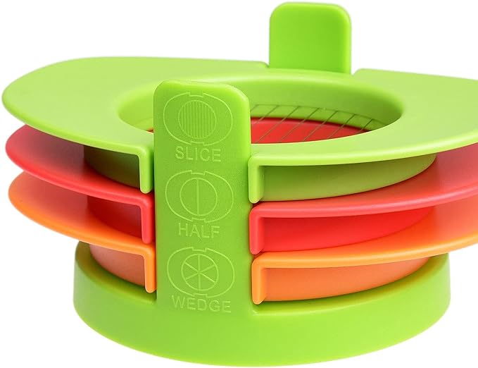 Egg Slicer Set with 3 Cutters - Cut Boiled Eggs into Thin Slices, Wedges or Halves - Easy Manual Egg Slicing - No Power, No Noise - Great for Sandwiches, Salads and Hors d'Oeuvres - With Slicer Stand