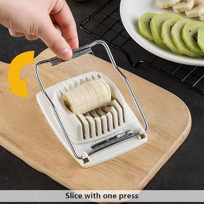 Egg Slicer for Hard Boiled Eggs, Egg Slicers with Stainless Steel Wires, Multipurpose Egg Cutter, Strawberry Slicer, Fruit Slicer Dicer for Cutting Bananas, Kiwi, Make Fruit Vegetable Salad