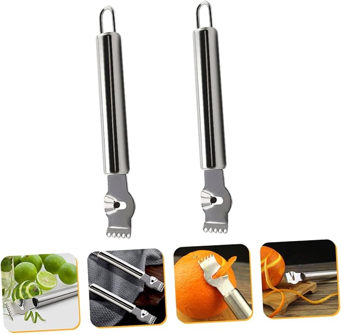IMIKEYA 2pcs Stainless Steel Lemon Zester Orange Peeler Multi-functional Grater for Fruits and Vegetables Easy to Clean Comfortable Handle for Baking and Cooking