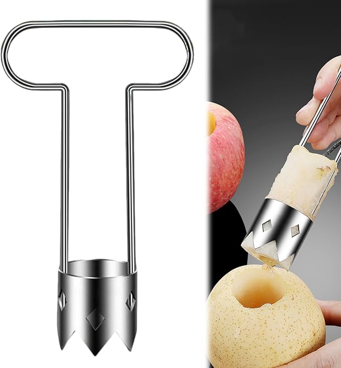 Red Bell Pepper Seed Corer, Stainless Steel Fruit Vegetable Quick Corers and Cave Tools, Apple Corer, Multifunction Pepper Corer Seed Remover Tool,Vegetables&Fruit Kitchen Gadget (1, A)