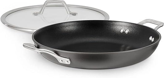 Calphalon 1948256 Signature Hard Anodized Nonstick Covered Everyday Chef Pan, 12", Black