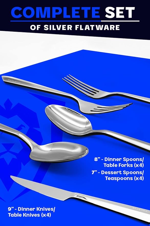 Dalstrong Flatware Cutlery Set - 20 Piece - Silverware Dinner Knife, Dinner Fork, Dinner Spoon, Dessert Fork, Dessert Spoon - High-Carbon Stainless Steel - Service for 4 - Table Dinner Set - Gift