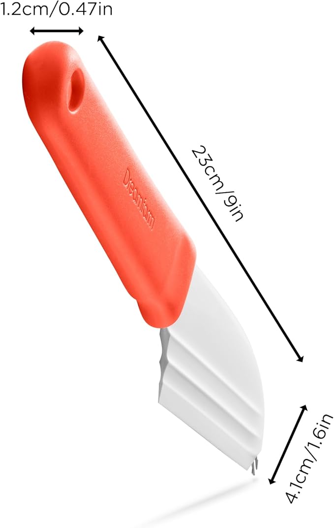 Dreamfarm Knibble Lite 3-In-1 Non-Stick Cheese Knife for Charcuterie, Slicing, Spreading, with Built-In Fork to Serve & Share Foods - 9" Red