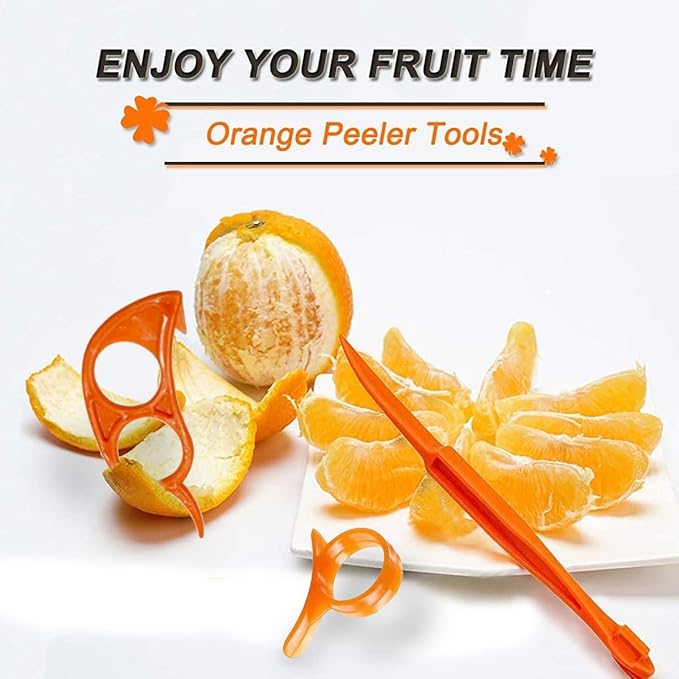 Orange Citrus Peelers, Cosmer Set of 6 Plastic Easy Slicer Cutter Peeler Remover Opener Kitchen Accessories Knife Cooking Tool Kitchen Gadgets (Set B)