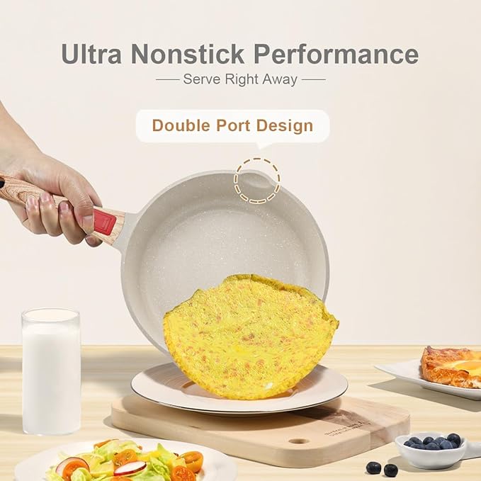 AIKENBBKK 11 Inch Nonstick Frying Pans with Lid, 5 QT Large Deep Frying Pan Skillet with Cover, Non Stick Cooking Sauté Pan Compatible with All Stovetops, Detachable Handle, Oven Safe, PFOA PFOS Free