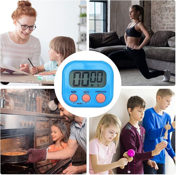 Digital Kitchen Timer for Cooking, Multi-Function Electronic Timer, Big Digits Loud Alarm Strong Magnetic Backing, Classroom Timers for Teachers