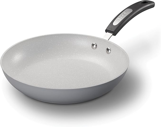Starfrit The Rock TERRA 24cm (9,5'') Ceramic Non-Stick Fry Pan - Thick Aluminium Base - PFAS Free - Easy to Clean - Grey