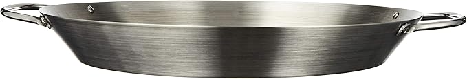 Tablecraft 12" Diameter Stainless Steel Grill Pan with Handles, Silver, Model: BBQ122