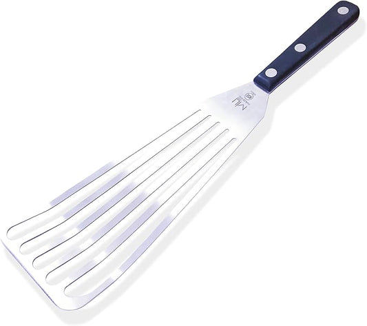 WALLFARM Fish Spatula - Pro-Grade Slotted Kitchen Turner - Stainless Steel - Long, Thin Metal Spatula for Flipping Delicate Foods, Fish, Eggs, Veggies - Perfect for Grilling, Frying, Griddle - 13.78"