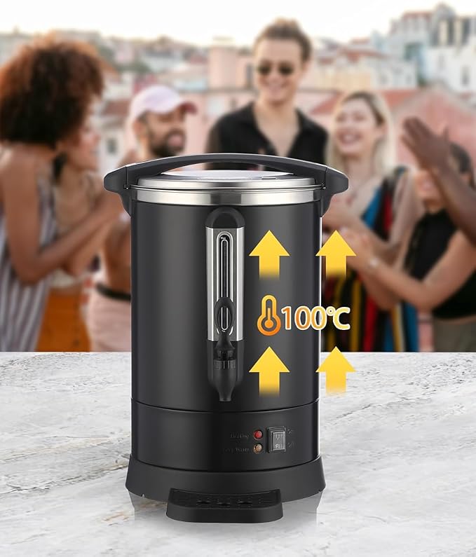 GarveeHome 120 Cups Coffee Urn,18 L/4.8 gal Double Wall Commerical Coffee Maker for Buffet Catering Wedding Gathering,Large Capacity Hot Coffee Dispenser,Stainless Steel Hot Water Urn
