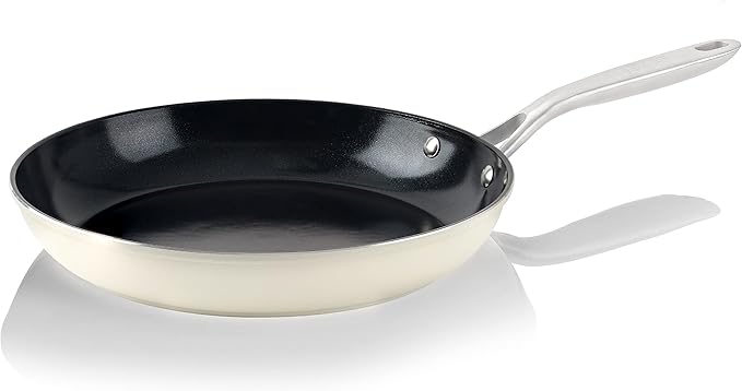ValenCera TeChef Collection | 12" Ceramic Nonstick Frying Pan Skillet, Nontoxic - Free of PFAS, PFOA, PTFE, Made in Korea (12-in)