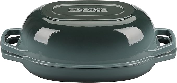 EDGING CASTING Enameled Cast Iron Oval Dutch Oven Pot with Lid, Dutch Oven for Sourdough Bread Baking, Oval Bread Pan, Bread Oven, Bread Dutch Oven, 5qt, Slateblue