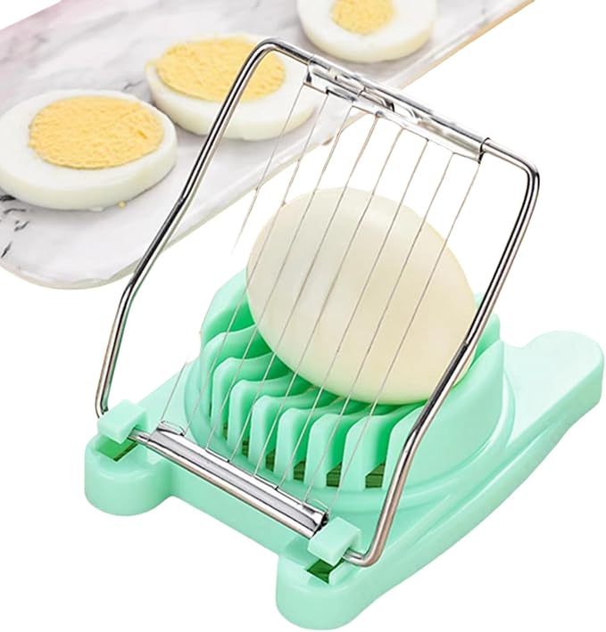 Egg Slicer - Versatile Hard Boiled Egg Cutter for Salads, Sandwiches, Appetizers, or Garnishes, Green