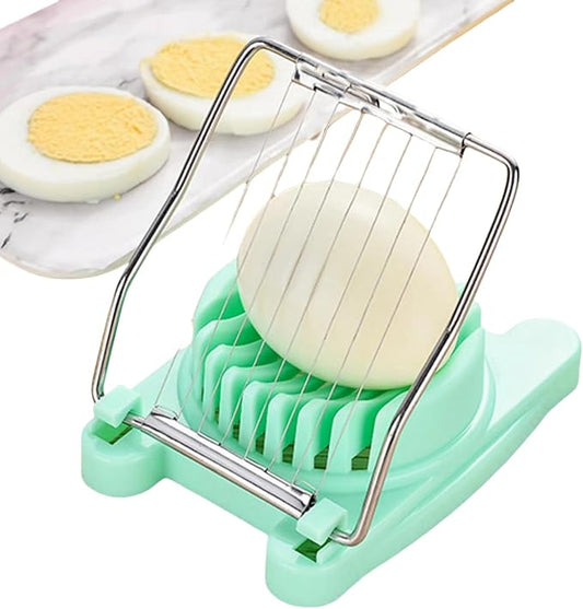 Egg Slicer - Versatile Hard Boiled Egg Cutter for Salads, Sandwiches, Appetizers, or Garnishes, Green
