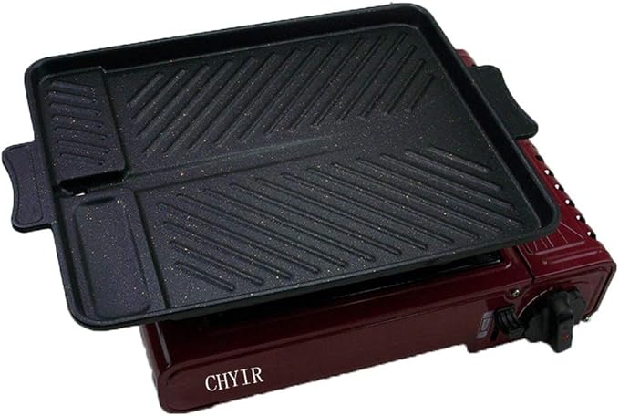 CHYIR Korean-Style Non-Stick Smokeless Rectangular Grill Pan Baking Tray Barbecue Plate for Indoor Outdoor BBQ