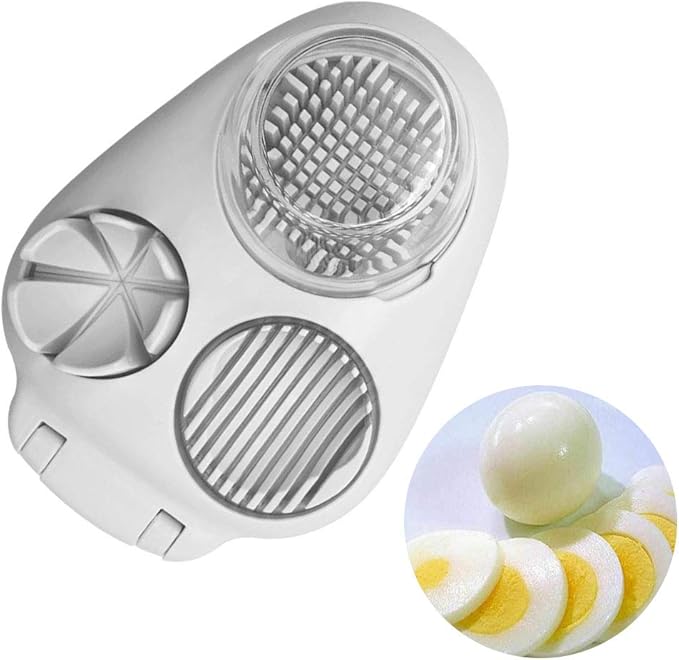 SLHZA 3 In 1 Egg Slicer，Egg Slicer For Hard Boiled Eggs，With Stainless Steel Cutting Wires Multifunction Wedges Slicing Kitchen Accessories Durable Slices