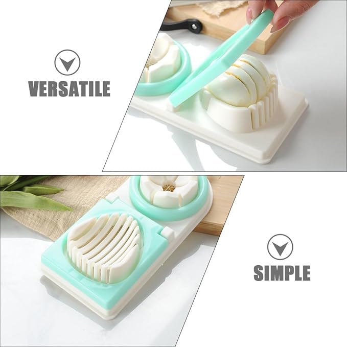 Gatuida Multifunctional Egg Slicer and Peeler Kitchen Gadget, Sturdy Green Dual-head Boiled Egg Cutter for Home Use, Practical Fruit and Vegetable Slicing Tool