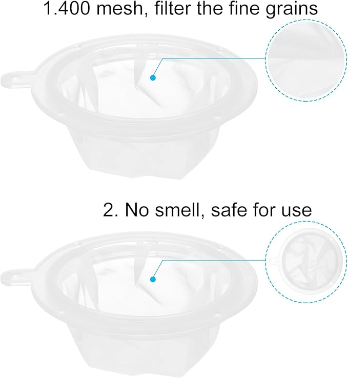 uxcell 1Pcs 400 Mesh Food Filter Strainer, 5.9in Nylon Fine Mesh Sieve Drainer, Plastic Mesh Colander for Filtering Coffee, Juice, Oils, Wine, Soy Milk, Honey, Yogurt