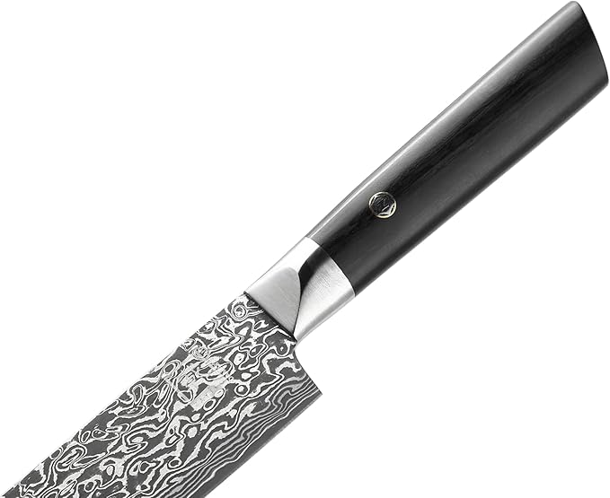 zayiko Black Edition Small Santoku Knife – 5.1-Inch Blade Damascus Kitchen Knife | 67-Layer VG10 Core Steel | Ergonomic Pakkawood Handle | Premium Knife for Vegetables, Meat & Fruit | Gift Box