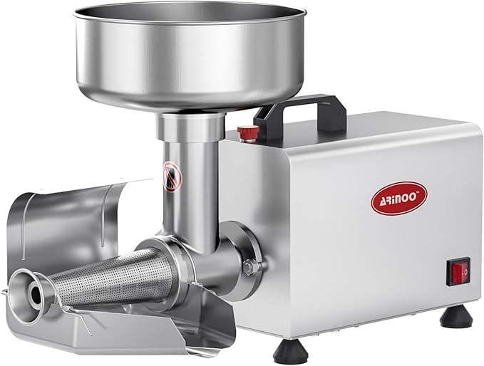 Electric Tomato Strainer 0.6HP Commercial Grade Tomato Sauce Maker Milling Machine with 304 Stainless Steel, Pure Copper Motor, Food Strainer for Jam & Sauce, 110V