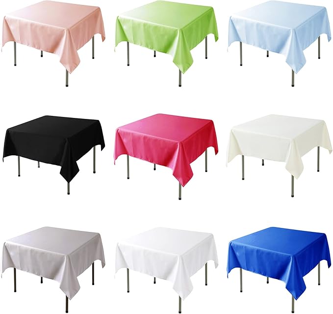Fokitut 2 Pack Waterproof Square Tablecloth, 90x90 Inch, Stain Resistant and Wrinkle Polyester Table Cloth, Fabric Table Cover for Kitchen Dining, Wedding, Party, Holiday Dinner-Orange