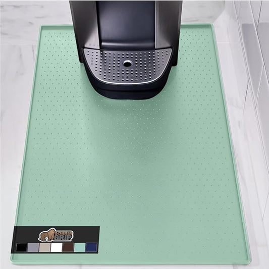 GORILLA GRIP Silicone Coffee Mat, 15x23, Espresso Machine Bar Accessories, Keep Kitchen Counters Clean, Stays in Place, Waterproof and Heat Resistant Dish Drying Mats, Home Decor Essentials, Mint