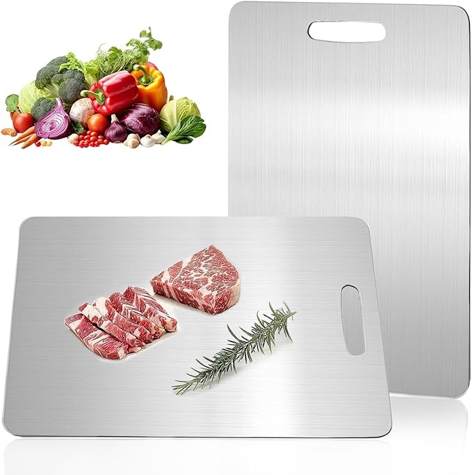 Katuchef Titanium Cutting Board,2026 New 100% Pure Titanium Cutting Boards for Kitchen,Titan Cut Pro Non toxic Doubld-Side Durable Chopping Boards, Easy to Clean and Store(1PC-L:15.35 * 11.02)