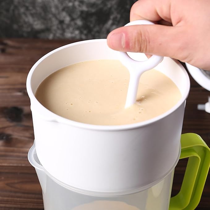 PRETYZOOM Soy Milk Filter Cup Set with Fine Mesh Strainer and Cleaning Brush Reusable Food Strainer for Juice Yogurt Nut Milk and Tea Filtration 8.50 Inch Diameter
