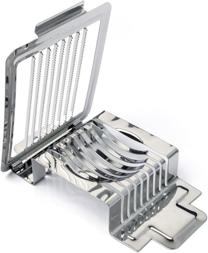 Egg Slicer Heavy Duty Egg Cutter Multi-Function Splitter Slicer Stainless Steel Wire Mushroom Tomato Cutting Silver...